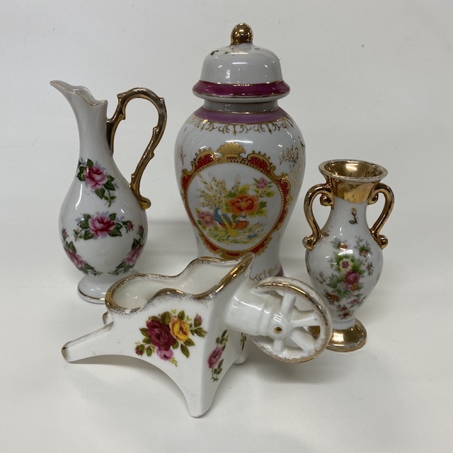 ORNAMENT, English China w Floral and Gold Detail (small)